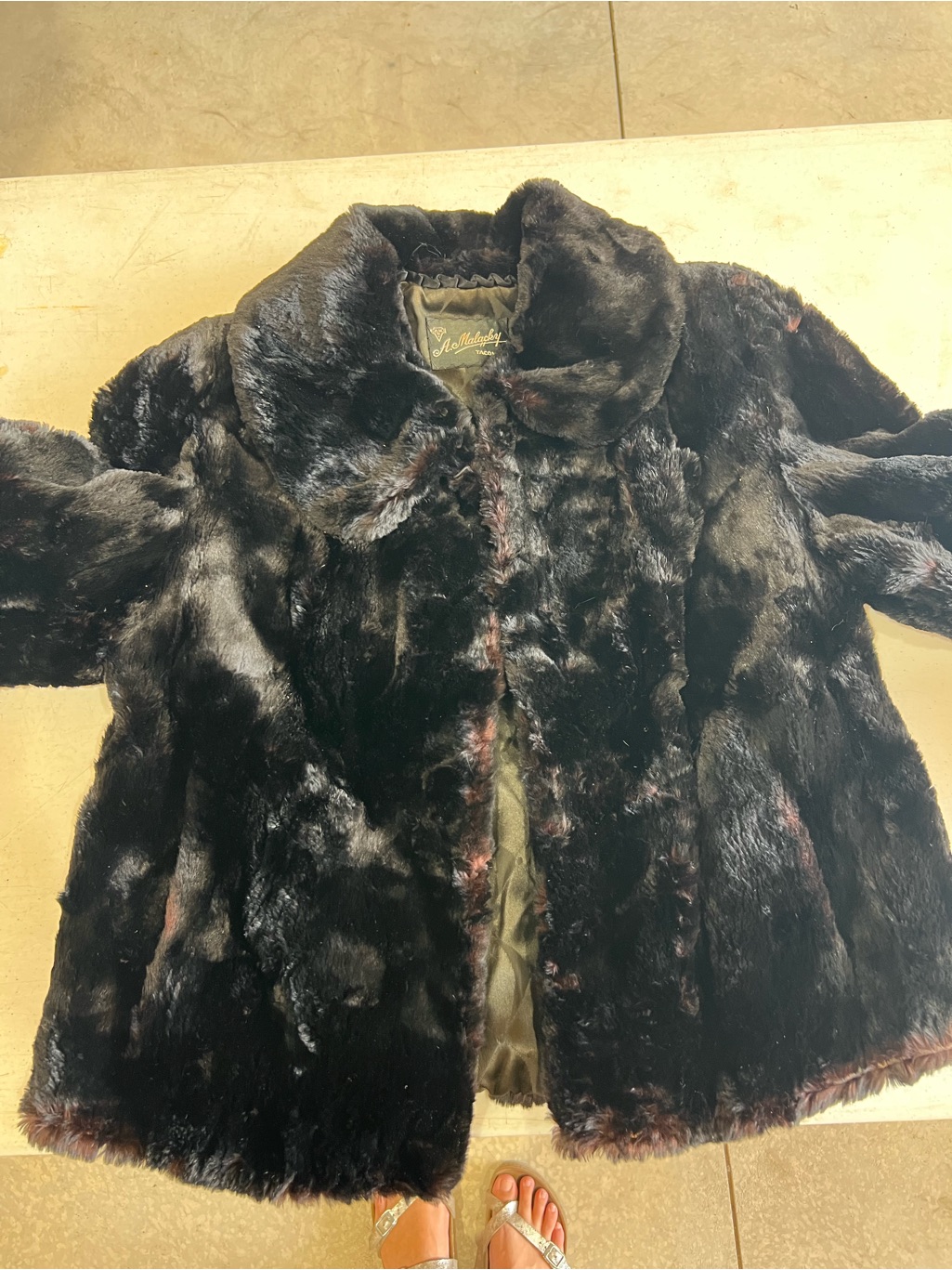 A. Malacky Tacoma Vintage Real Fur Teddy Coat